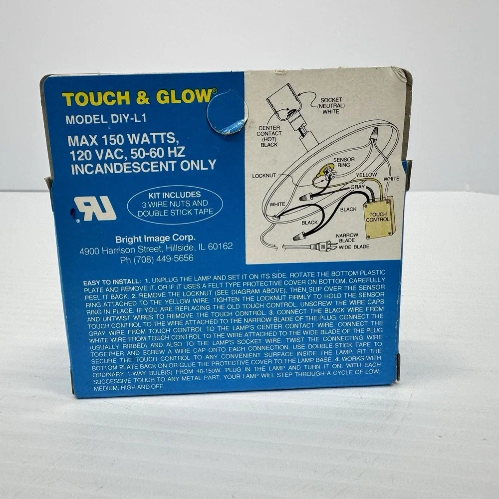 NOS Vintage Touch & Glow - Touch Light Control - Model DIY-L1 New